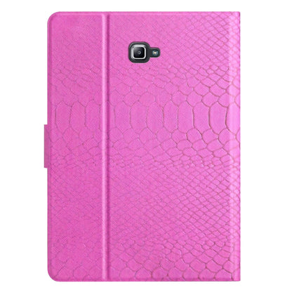 For Samsung Galaxy Tab A10.1 T850 Solid Color Crocodile Texture Leather Smart Tablet Case(Rose Red) by bashfashion