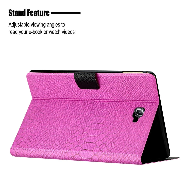 For Samsung Galaxy Tab A10.1 T850 Solid Color Crocodile Texture Leather Smart Tablet Case(Rose Red) by bashfashion