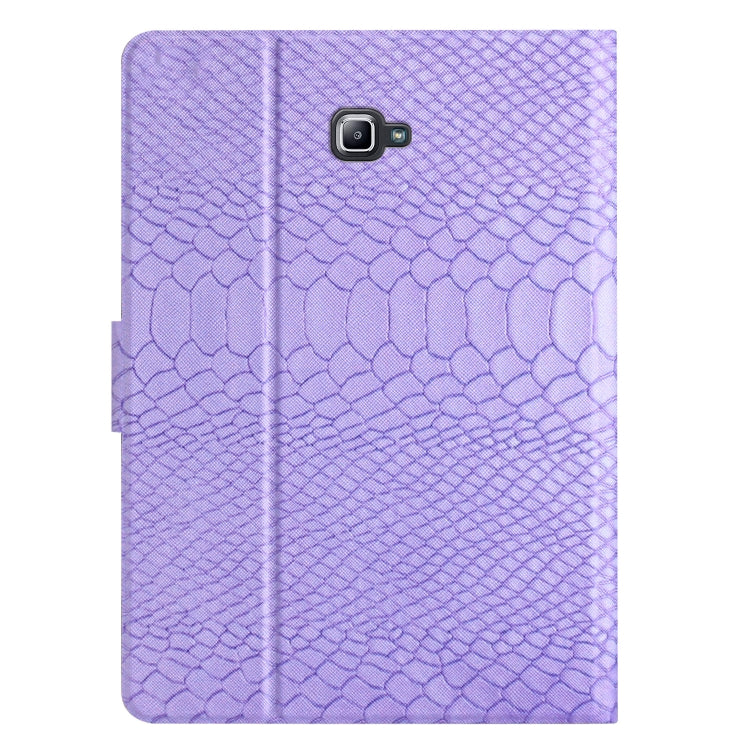 For Samsung Galaxy Tab A10.1 T850 Solid Color Crocodile Texture Leather Smart Tablet Case(Purple) by bashfashion
