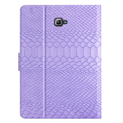 For Samsung Galaxy Tab A10.1 T850 Solid Color Crocodile Texture Leather Smart Tablet Case(Purple) by bashfashion