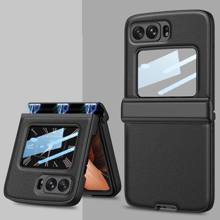 For Motorola Razr 2022 GKK Magnetic Folding Shockproof Leather Phone Case(Black) by GKK