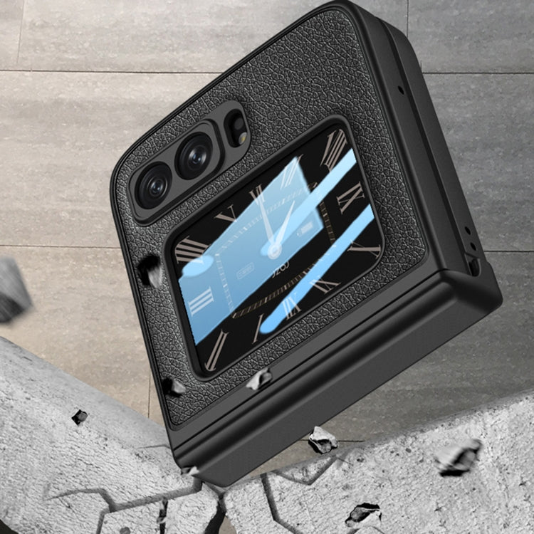 For Motorola Razr 2022 GKK Magnetic Folding Shockproof Leather Phone Case(Black) by GKK