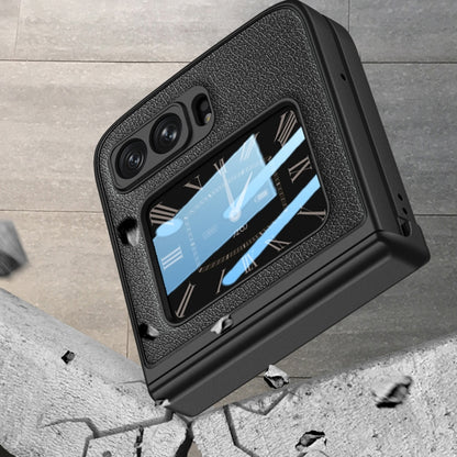 For Motorola Razr 2022 GKK Magnetic Folding Shockproof Leather Phone Case(Black) by GKK
