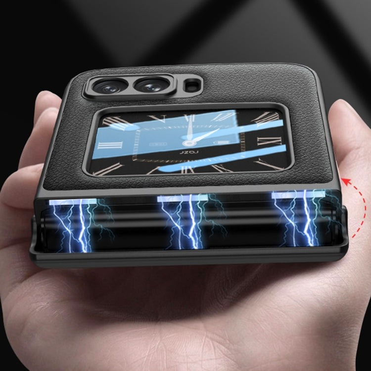 For Motorola Razr 2022 GKK Magnetic Folding Shockproof Leather Phone Case(Black) by GKK