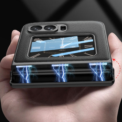 For Motorola Razr 2022 GKK Magnetic Folding Shockproof Leather Phone Case(Black) by GKK