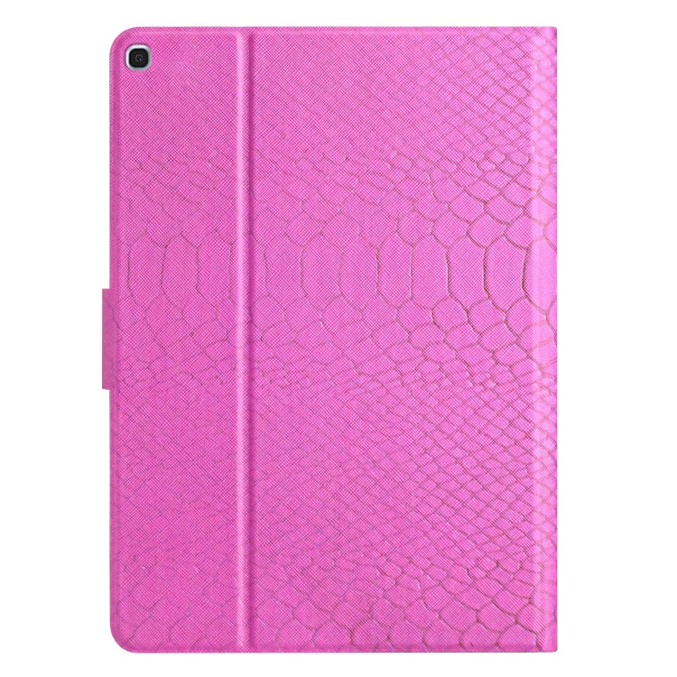 For Samsung Galaxy Tab A 10.1 2019 T510 Solid Color Crocodile Texture Leather Tablet Case(Rose Red) by bashfashion