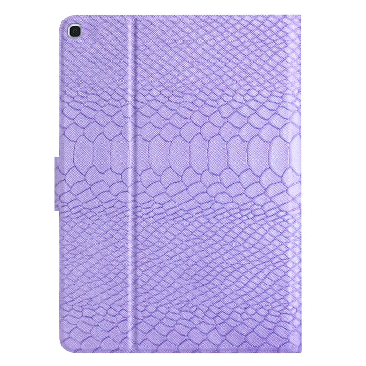 For Samsung Galaxy Tab A 10.1 2019 T510 Solid Color Crocodile Texture Leather Tablet Case(Purple) by bashfashion
