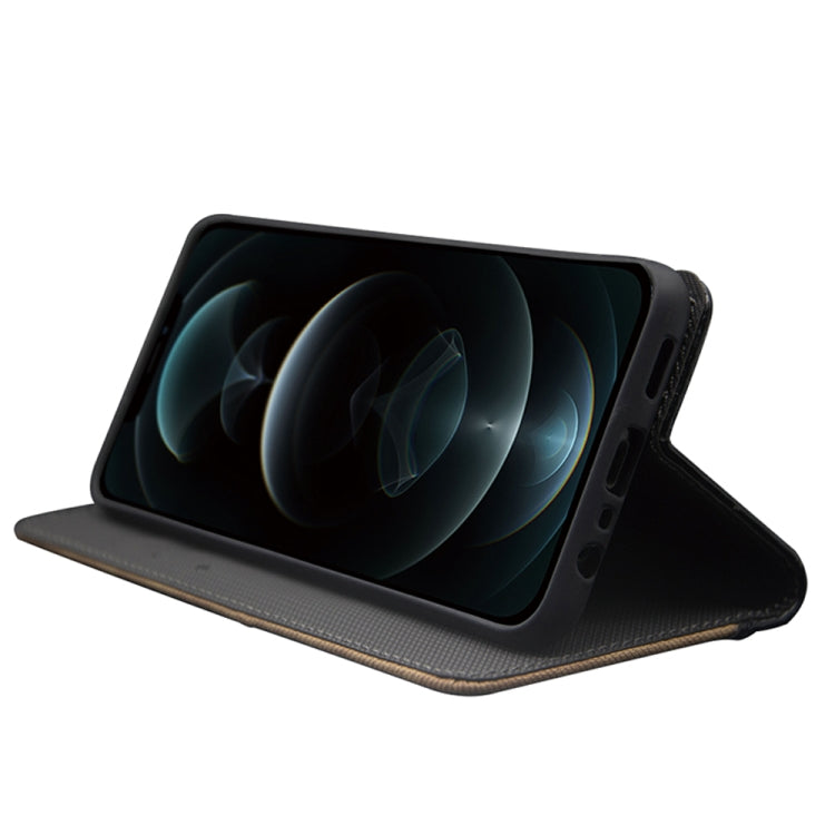 For Huawei nova Y61 4G idewei Two-color Splicing Leather Phone Case(Black) by idewei