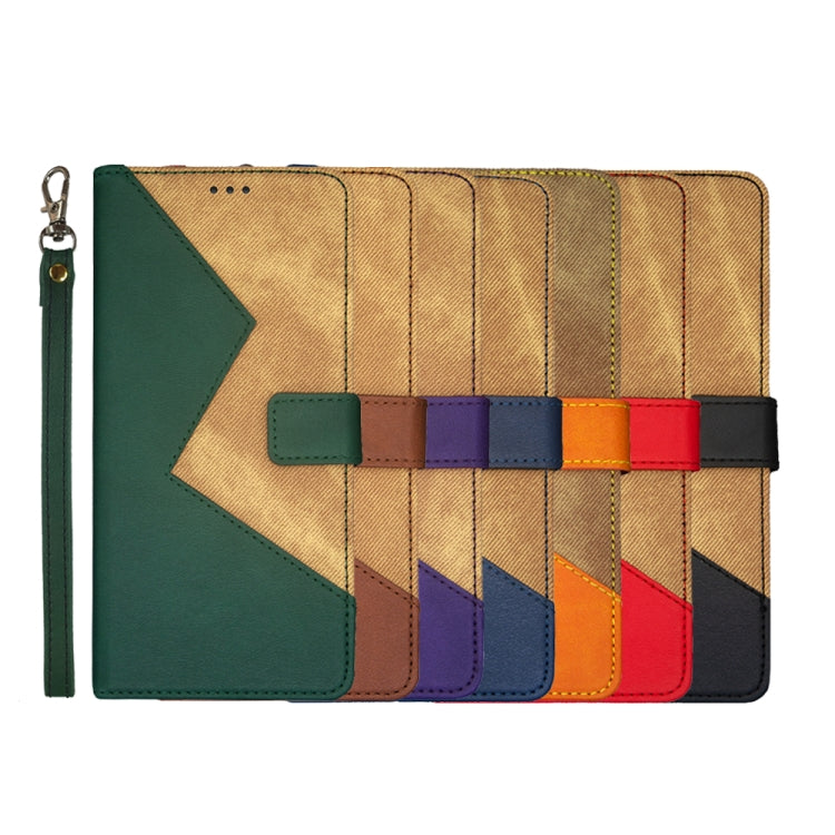 For Huawei nova Y61 4G idewei Two-color Splicing Leather Phone Case(Black) by idewei