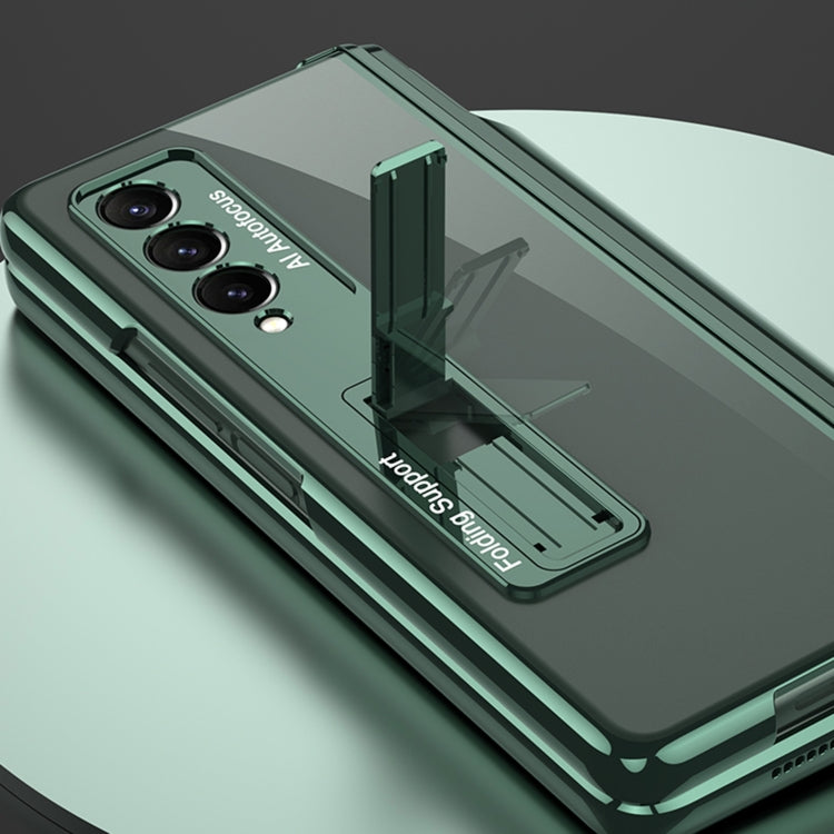For Samsung Galaxy Z Fold3 5G GKK Magnetic Fold Hinge Shockproof Phone Case with Pen Slots(Green) by GKK