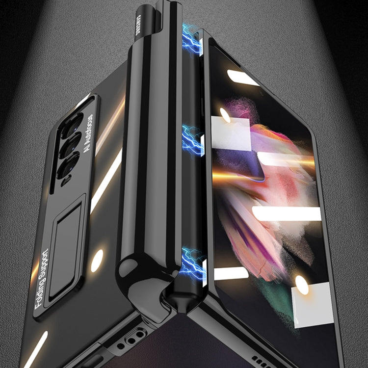 For Samsung Galaxy Z Fold3 5G GKK Magnetic Fold Hinge Shockproof Phone Case with Pen Slots(Green) by GKK