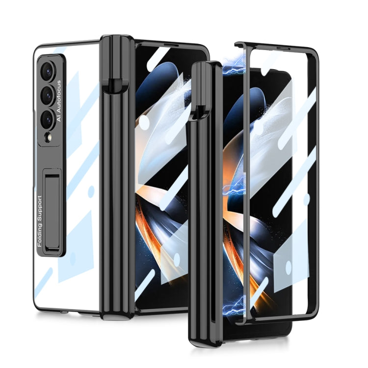 For Samsung Galaxy Z Fold4 GKK Magnetic Fold Hinge Shockproof Phone Case with Pen Slots(Black) by GKK
