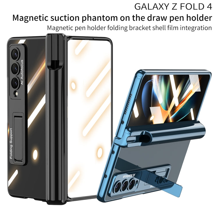 For Samsung Galaxy Z Fold4 GKK Magnetic Fold Hinge Shockproof Phone Case with Pen Slots(Black) by GKK