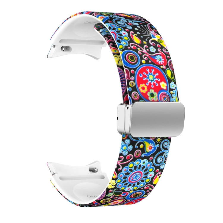For Samsung Galaxy Watch5 Magnetic Printed Silicone Watch Band(Colorful Jellyfish) by bashfashion