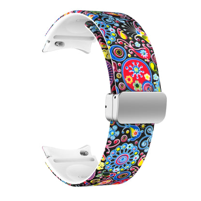 For Samsung Galaxy Watch5 Magnetic Printed Silicone Watch Band(Colorful Jellyfish) by bashfashion