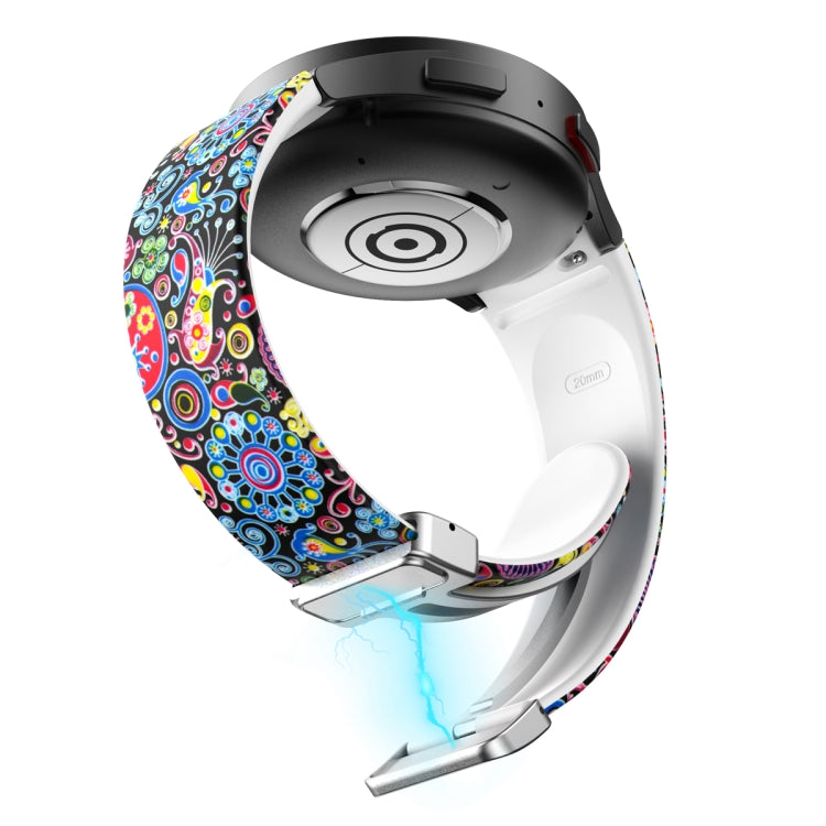 For Samsung Galaxy Watch5 Magnetic Printed Silicone Watch Band(Colorful Jellyfish) by bashfashion