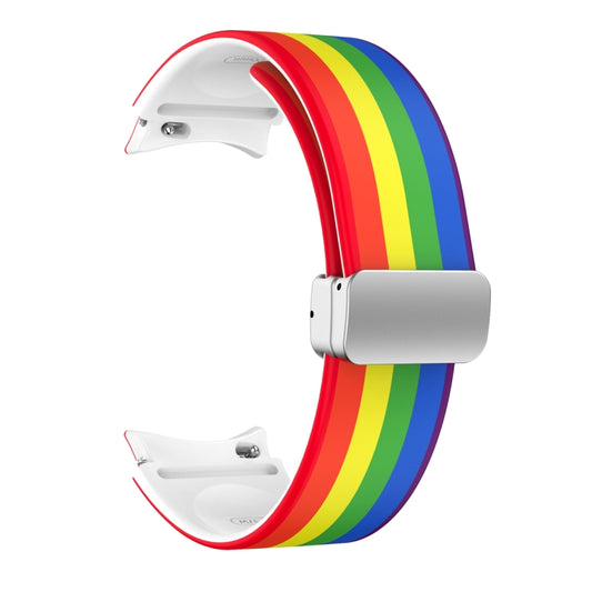 For Samsung Galaxy Watch5 Magnetic Printed Silicone Watch Band(Rainbow) by bashfashion