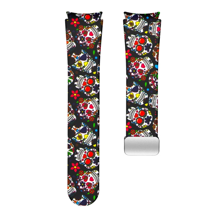 For Samsung Galaxy Watch5 Magnetic Printed Silicone Watch Band(Color Skull) by bashfashion