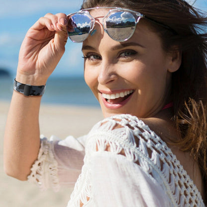 For Samsung Galaxy Watch5 Magnetic Printed Silicone Watch Band(Black Gray Camouflage) by bashfashion