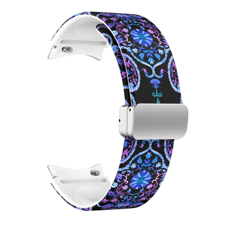 For Samsung Galaxy Watch5 Magnetic Printed Silicone Watch Band(Paisley) by bashfashion