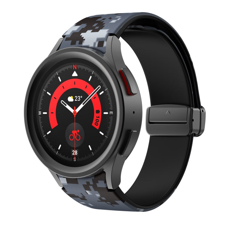 For Samsung Galaxy Watch5 Magnetic Printed Silicone Watch Band(Digital Camouflage) by bashfashion