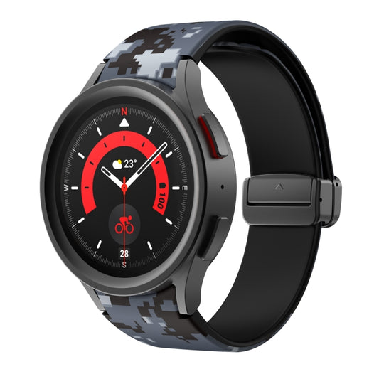 For Samsung Galaxy Watch5 Magnetic Printed Silicone Watch Band(Digital Camouflage) by bashfashion