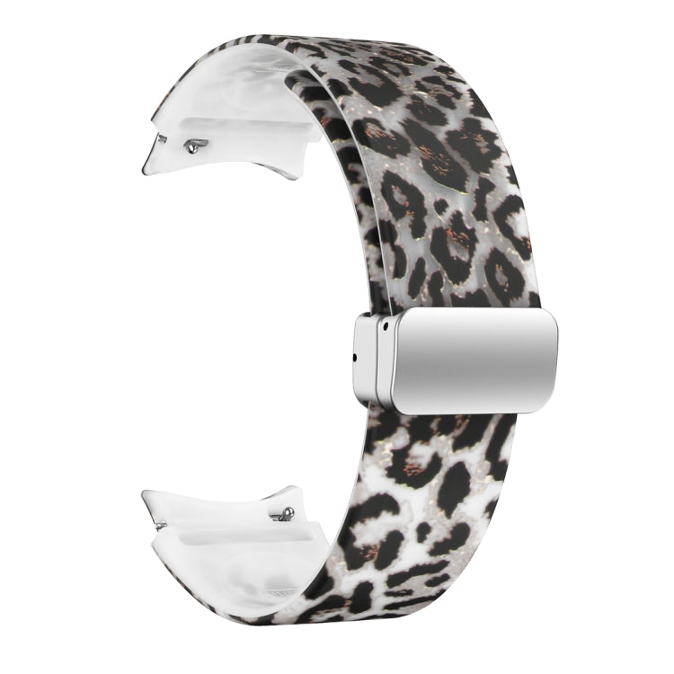 For Samsung Galaxy Watch5 Magnetic Printed Silicone Watch Band(Transparent Leopard) by bashfashion