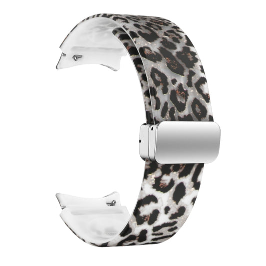 For Samsung Galaxy Watch5 Magnetic Printed Silicone Watch Band(Transparent Leopard) by bashfashion