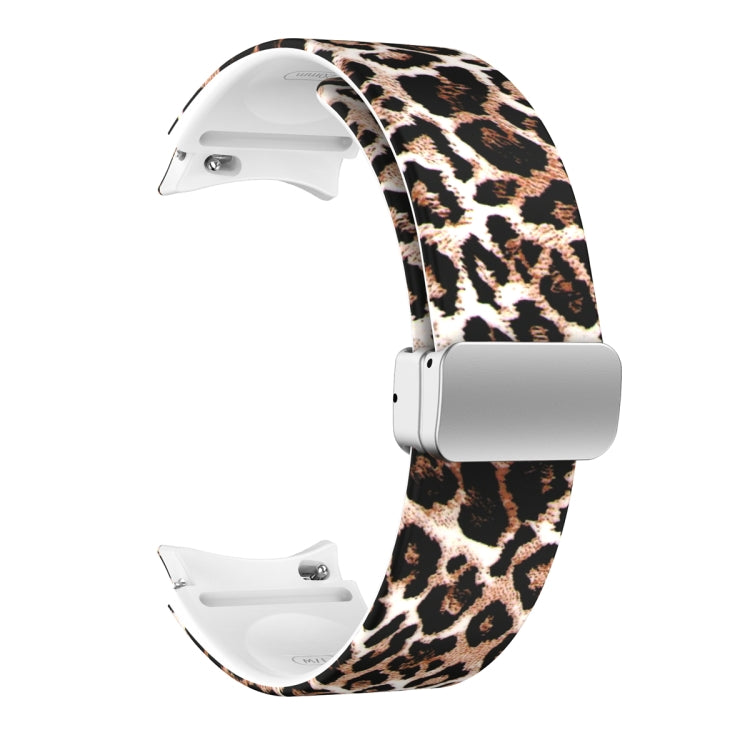 For Samsung Galaxy Watch5 Magnetic Printed Silicone Watch Band(Brown Leopard) by bashfashion
