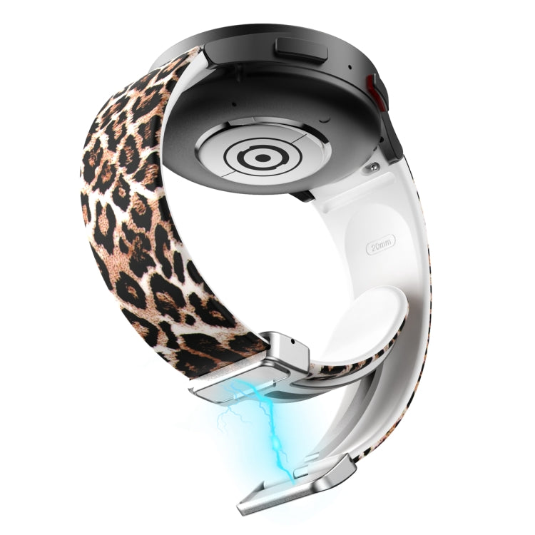For Samsung Galaxy Watch5 Magnetic Printed Silicone Watch Band(Brown Leopard) by bashfashion