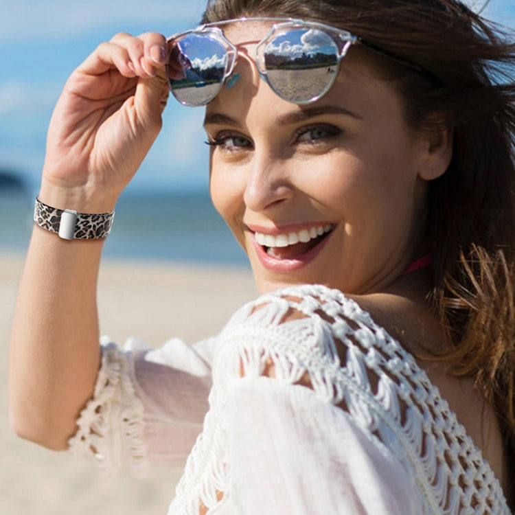 For Samsung Galaxy Watch5 Magnetic Printed Silicone Watch Band(Brown Leopard) by bashfashion