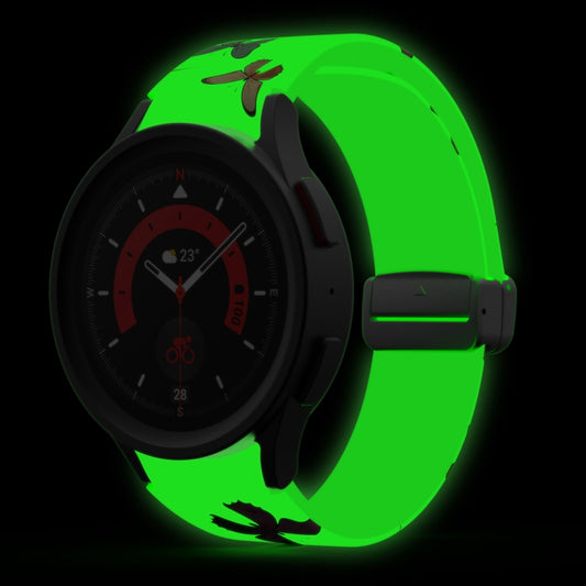 For Samsung Galaxy Watch5 Magnetic Printed Silicone Watch Band(Luminous Butterfly) by bashfashion