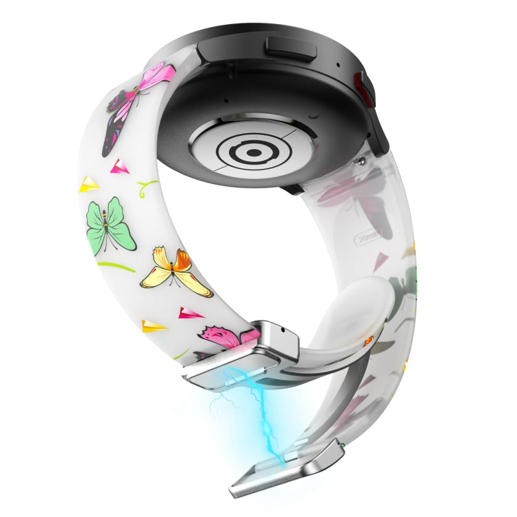 For Samsung Galaxy Watch5 Magnetic Printed Silicone Watch Band(Luminous Butterfly) by bashfashion