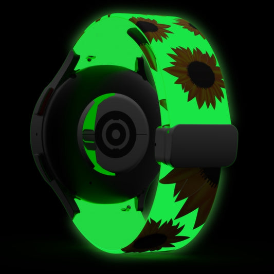 For Samsung Galaxy Watch5 Magnetic Printed Silicone Watch Band(Luminous Sunflower) by bashfashion