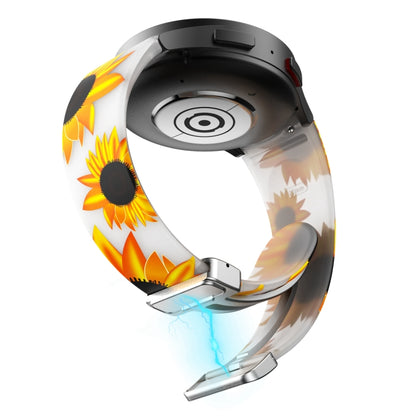 For Samsung Galaxy Watch5 Magnetic Printed Silicone Watch Band(Luminous Sunflower) by bashfashion