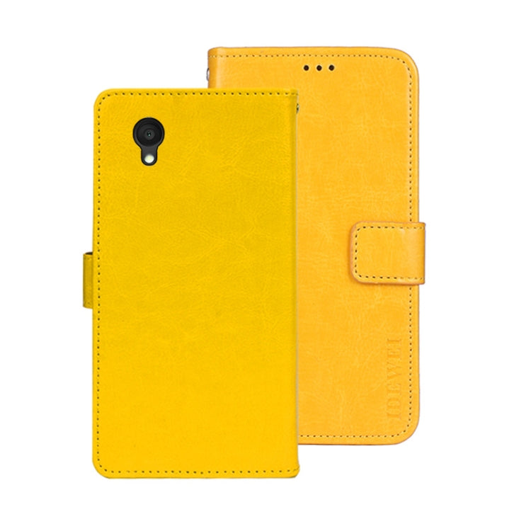 For Alcatel 1 Ultra idewei Crazy Horse Texture Leather Phone Case(Yellow) by idewei