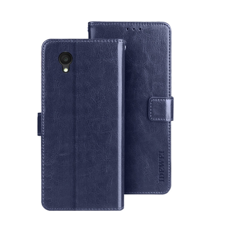For Alcatel 1 Ultra idewei Crazy Horse Texture Leather Phone Case(Dark Blue) by idewei