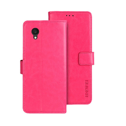 For Alcatel 1 Ultra idewei Crazy Horse Texture Leather Phone Case(Rose Red) by idewei