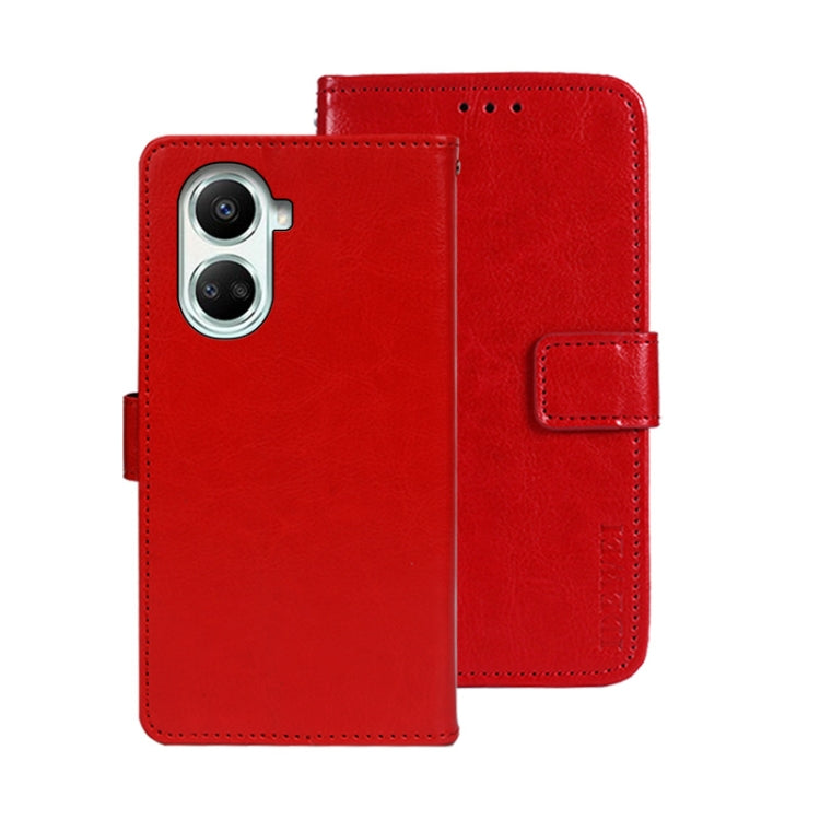 For Huawei nova 10 SE idewei Crazy Horse Texture Leather Phone Case(Red) by idewei
