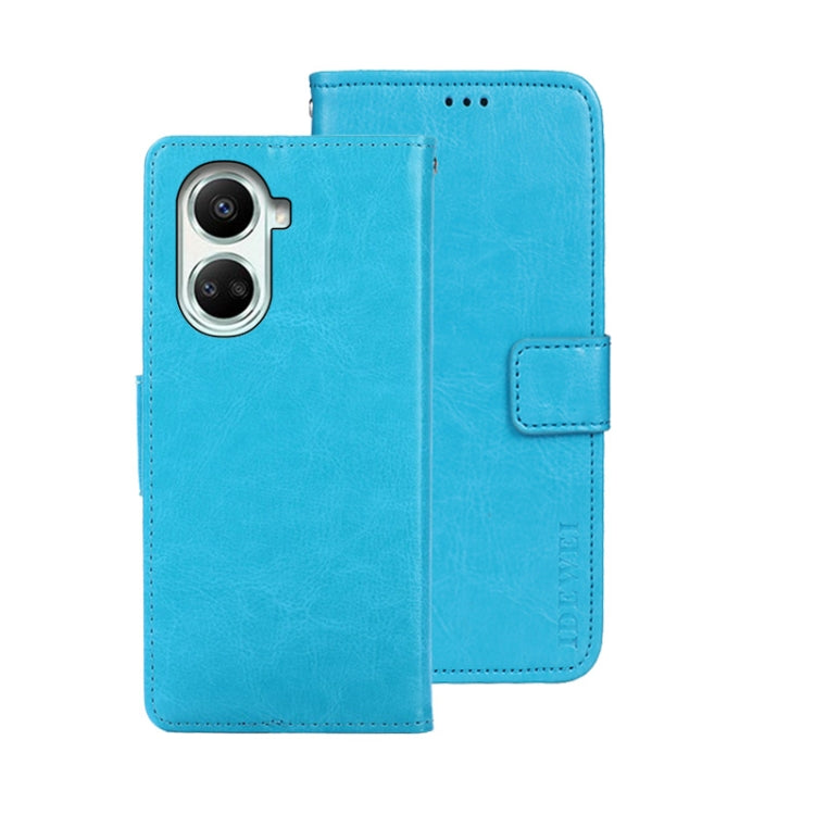 For Huawei nova 10 SE idewei Crazy Horse Texture Leather Phone Case(Sky Blue) by idewei