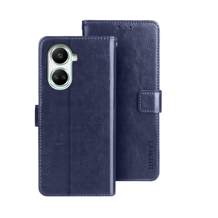 For Huawei nova 10 SE idewei Crazy Horse Texture Leather Phone Case(Dark Blue) by idewei