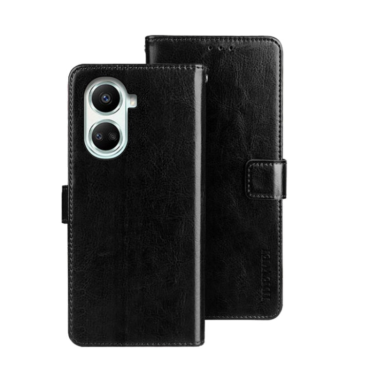 For Huawei nova 10 SE idewei Crazy Horse Texture Leather Phone Case(Black) by idewei