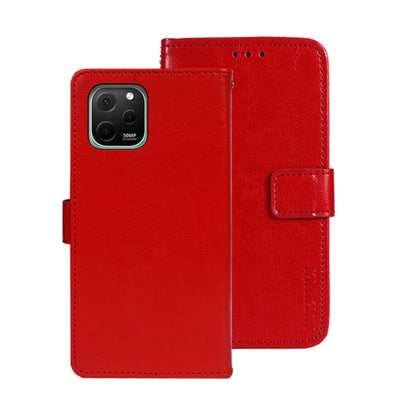 For Huawei nova Y61 4G idewei Crazy Horse Texture Leather Phone Case(Red) by idewei