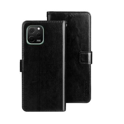 For Huawei nova Y61 4G idewei Crazy Horse Texture Leather Phone Case(Black) by idewei