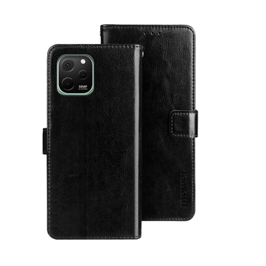 For Huawei nova Y61 4G idewei Crazy Horse Texture Leather Phone Case(Black) by idewei