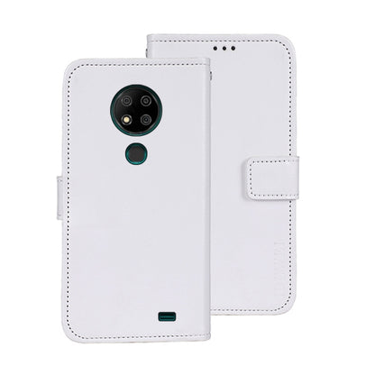 For Oukitel C19 Pro idewei Crazy Horse Texture Leather Phone Case(White) by idewei