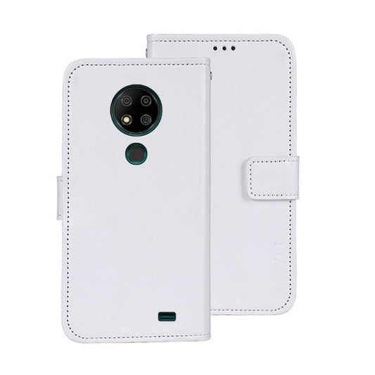 For Oukitel C19 Pro idewei Crazy Horse Texture Leather Phone Case(White) by idewei