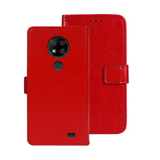 For Oukitel C19 Pro idewei Crazy Horse Texture Leather Phone Case(Red) by idewei