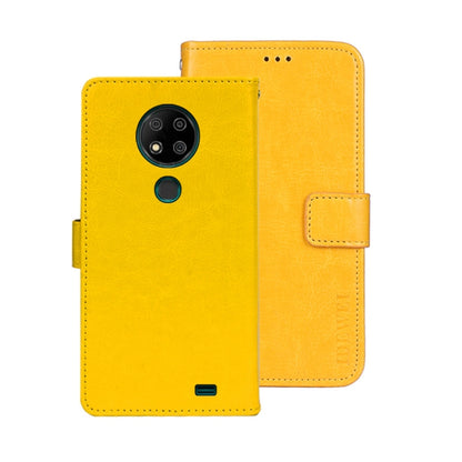 For Oukitel C19 Pro idewei Crazy Horse Texture Leather Phone Case(Yellow) by idewei