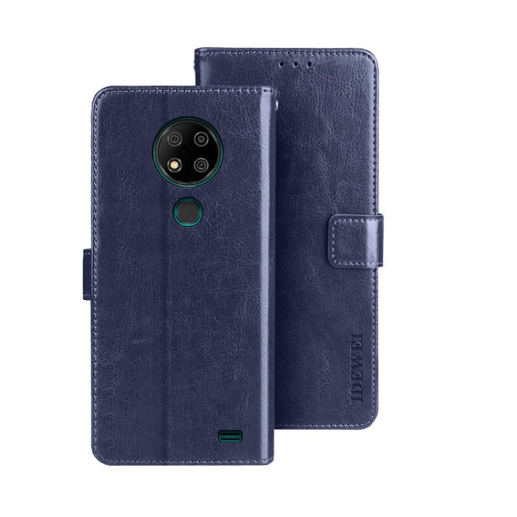 For Oukitel C19 Pro idewei Crazy Horse Texture Leather Phone Case(Dark Blue) by idewei